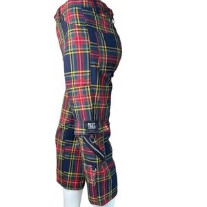 Vintage Tiger of London Plaid Cargo Pants High Waisted Cropped Bondage Punk 30